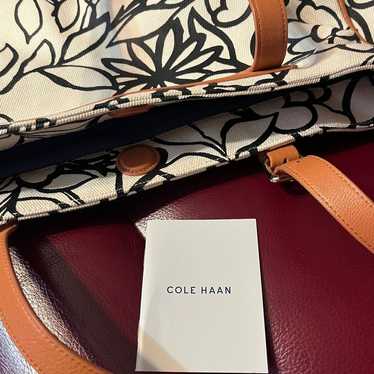 cole haan Handbag Tote Women Floral White black br