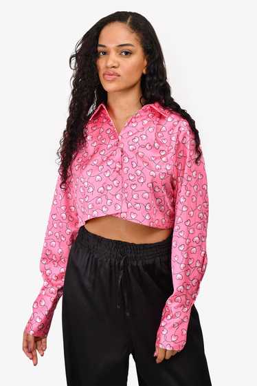 Rotate Birger Christensen Pink Heart Satin Cropped