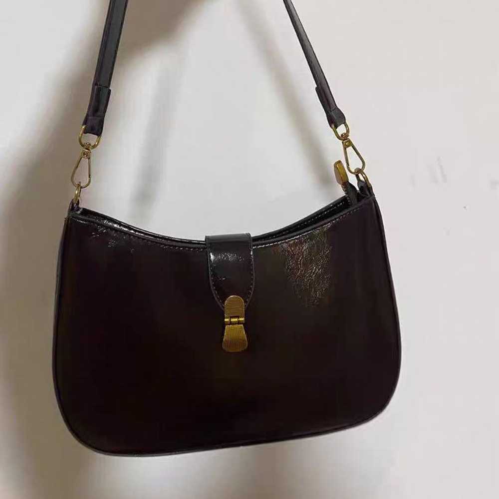 Black synthetic leather shoulder bag - image 1