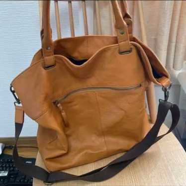 Brown leather shoulder bag - image 1