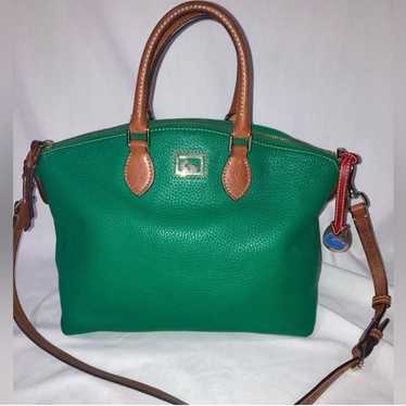 Dooney & Bourke Kelly Green Croc Embossed 2024 Leather Zip Zip Satchel with wallet