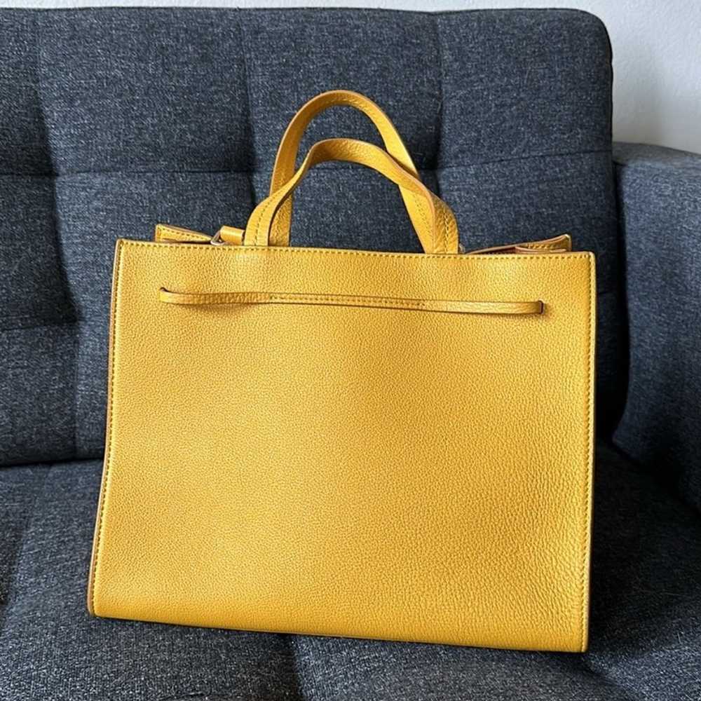 Mustard colored leather Kate spade purse with cro… - image 2