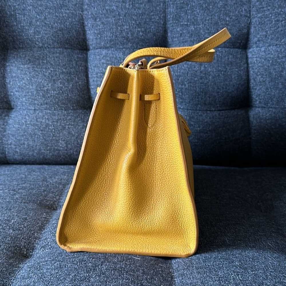 Mustard colored leather Kate spade purse with cro… - image 3