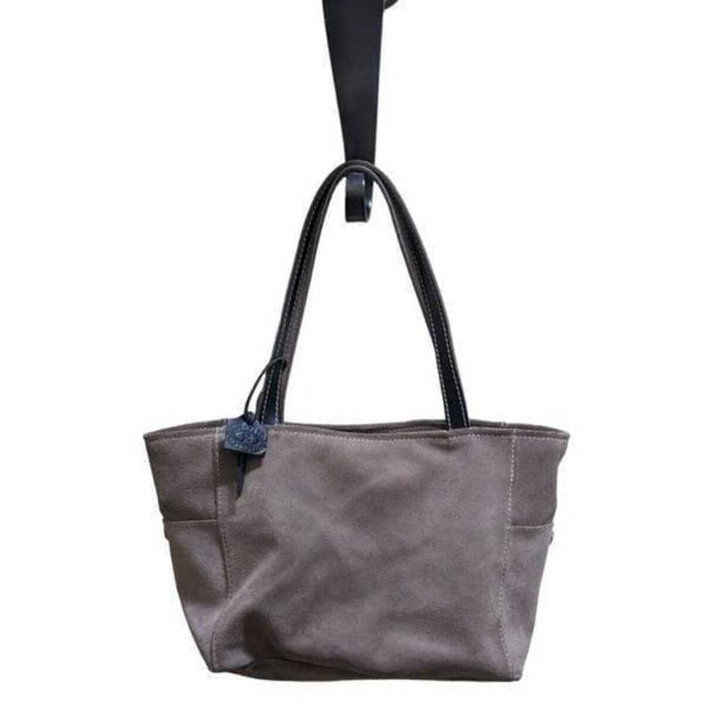 TAMPICO Tote Purse Large Taupe Suede Leather Trim… - image 1