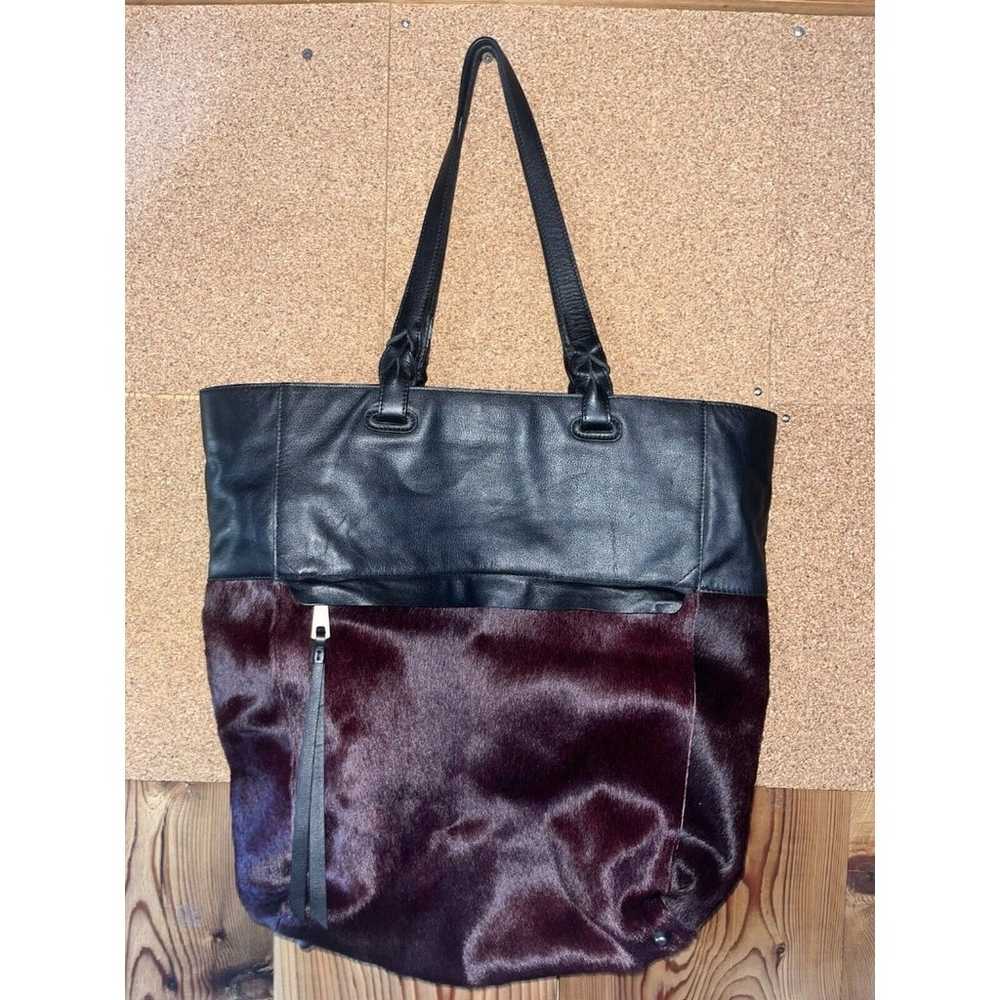 Will Leather Goods Cow Hair Burgandy Black Leathe… - image 5