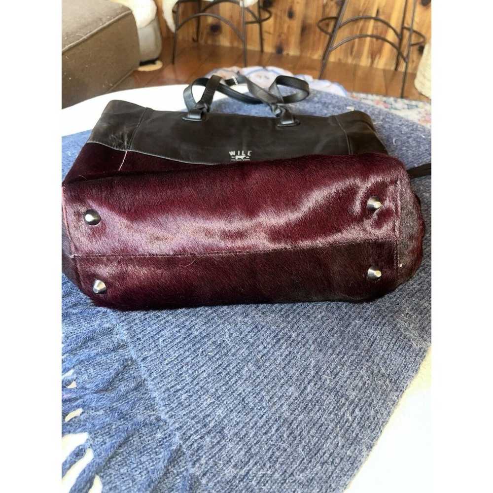 Will Leather Goods Cow Hair Burgandy Black Leathe… - image 6