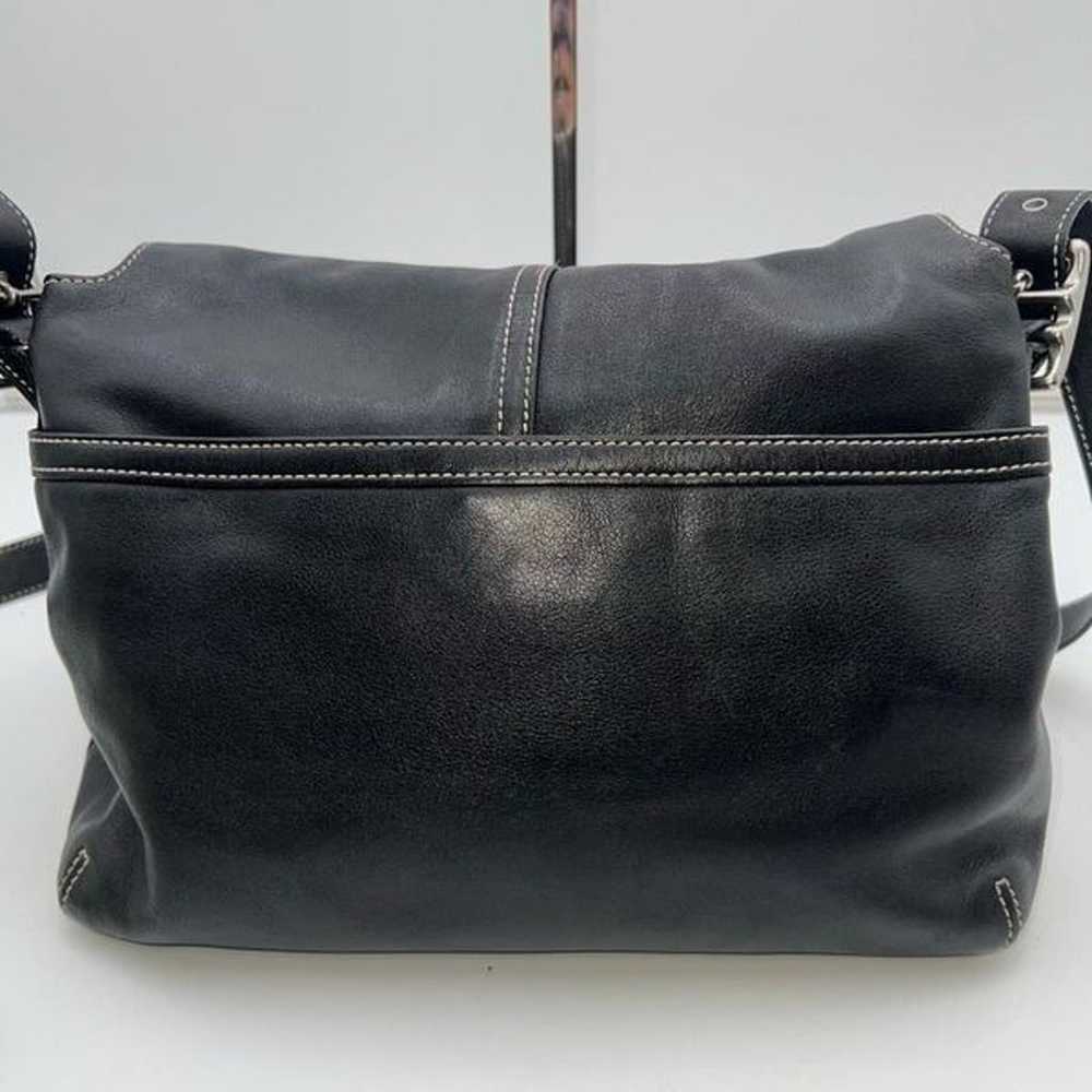 COACH Vintage Hampton Black Leather Flap Cross-bo… - image 6