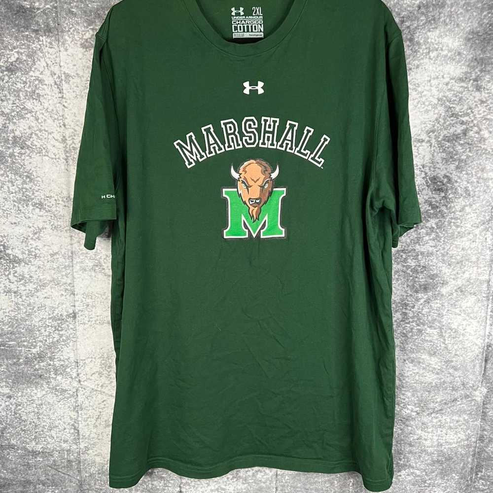 Vintage under armour green adult 2xl marshall col… - image 1