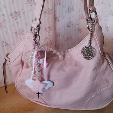 Juicy Couture deals Billboard Gothic Tote Y2K Pecan White Pink purse RARE!!