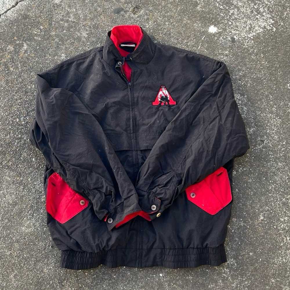 Vintage Colleige Lee Sport Black Windbreaker Swea… - image 1