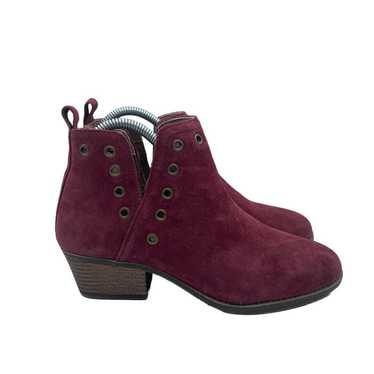 Skechers Lasso Auger Ankle Booties Burgundy Suede 