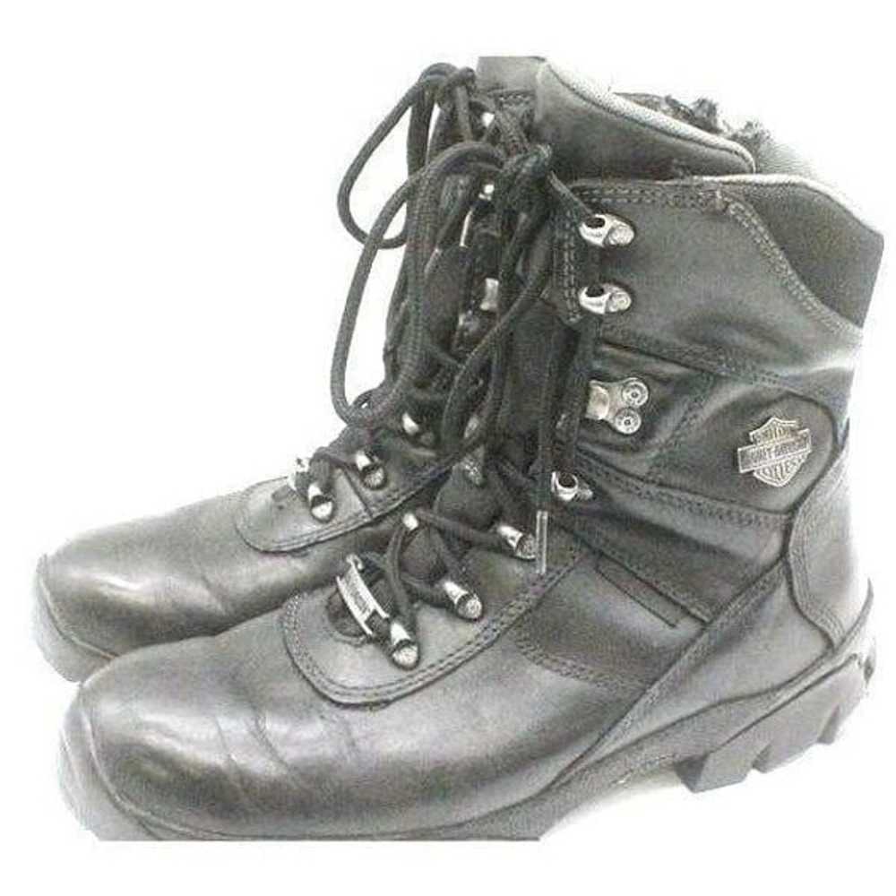 Women's Harley Davidson Black Leather Moto Boots … - image 1