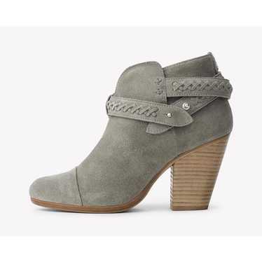 Rag & Bone Harrow Suede Ankle Boots Braided Grey … - image 1