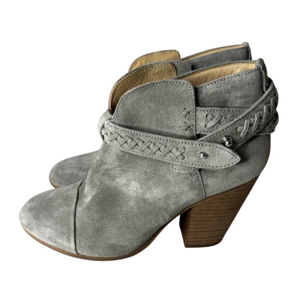 Rag & Bone Harrow Suede Ankle Boots Braided Grey … - image 3