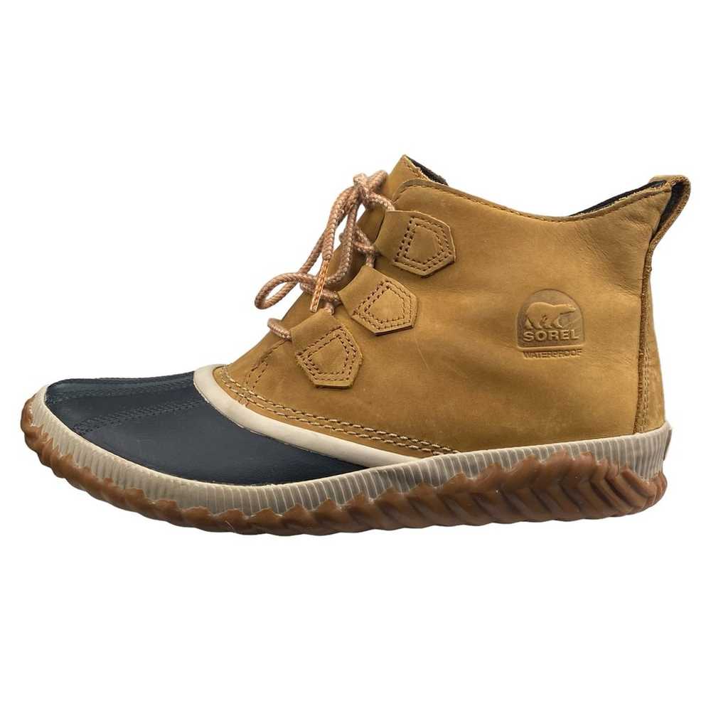 Sorel Women’s Out and About Brown Leather Duck Bo… - image 3