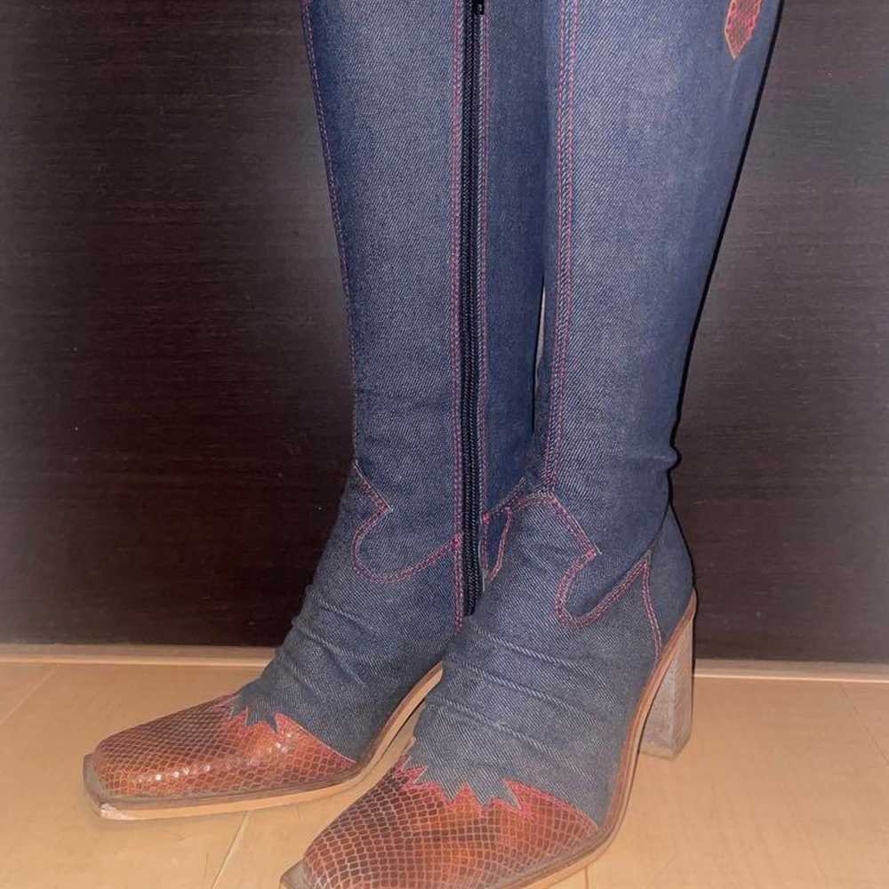 DIANA Denim Long Boots - image 1