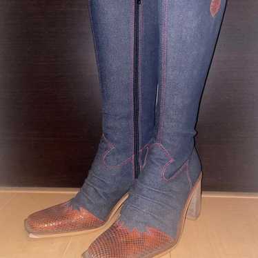 DIANA Denim Long Boots - image 1