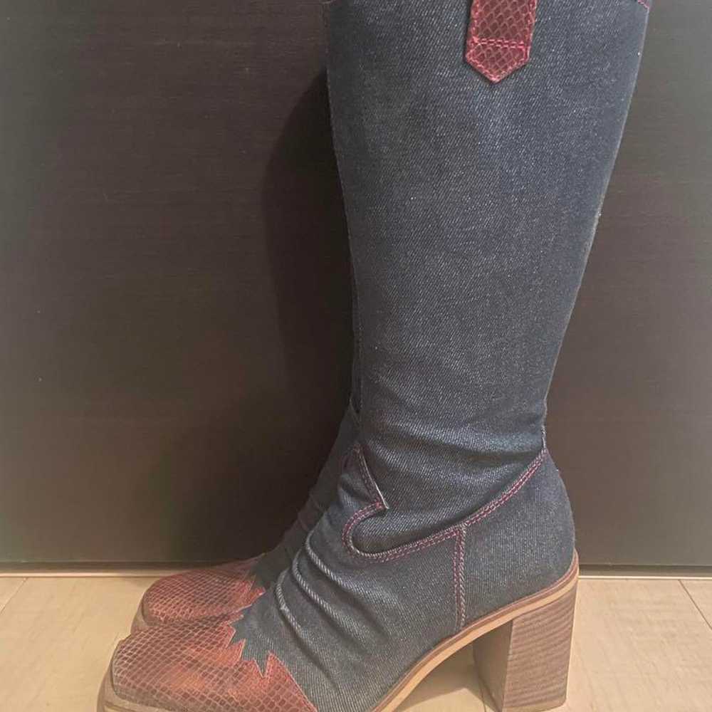 DIANA Denim Long Boots - image 2