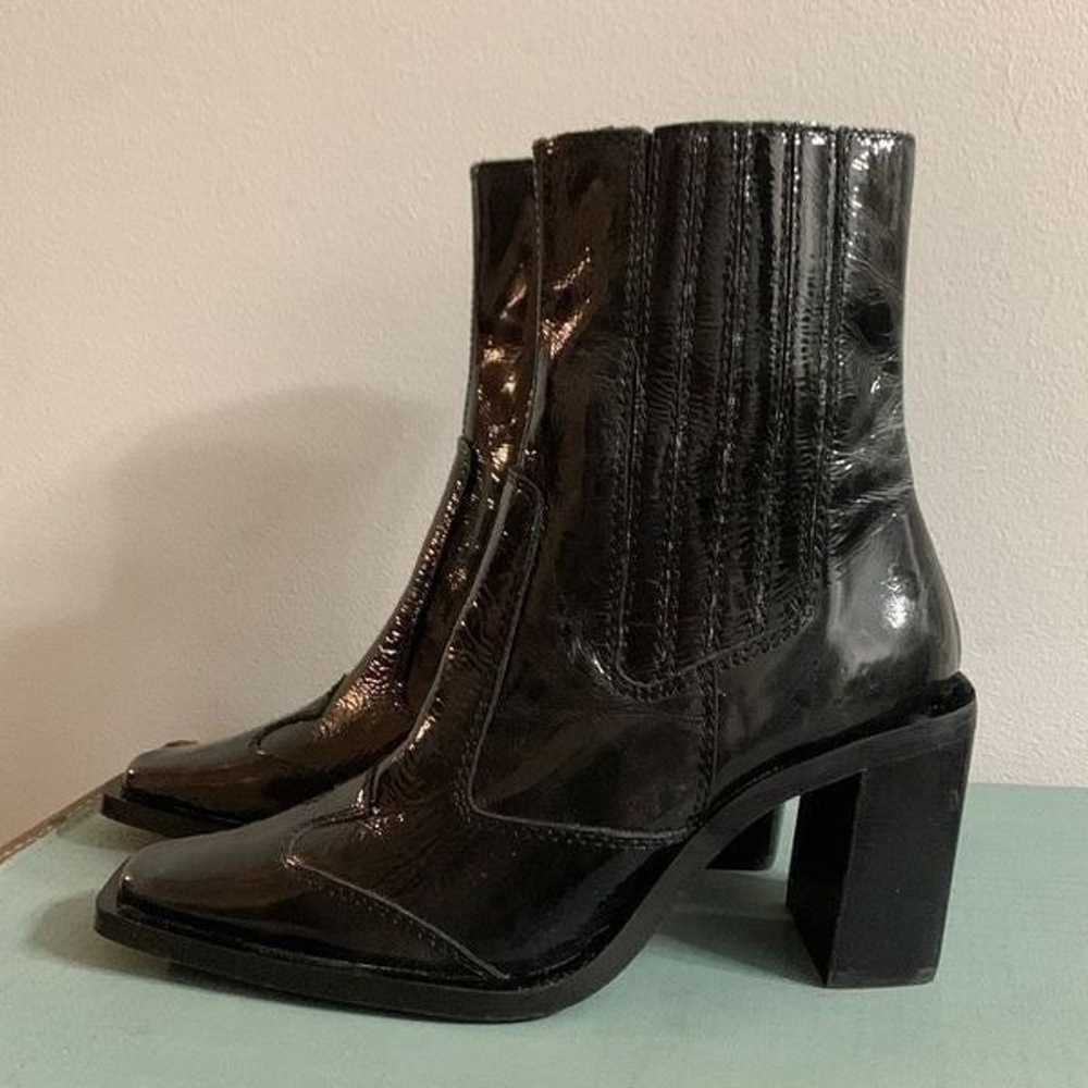 Topshop boots Honduras Black Patent Leather Slip … - image 1