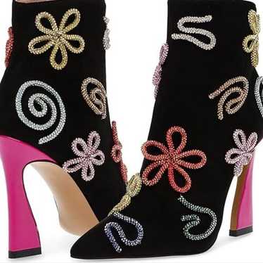 Betsey Johnson Sylvia Heel Black Embellished Mult… - image 1