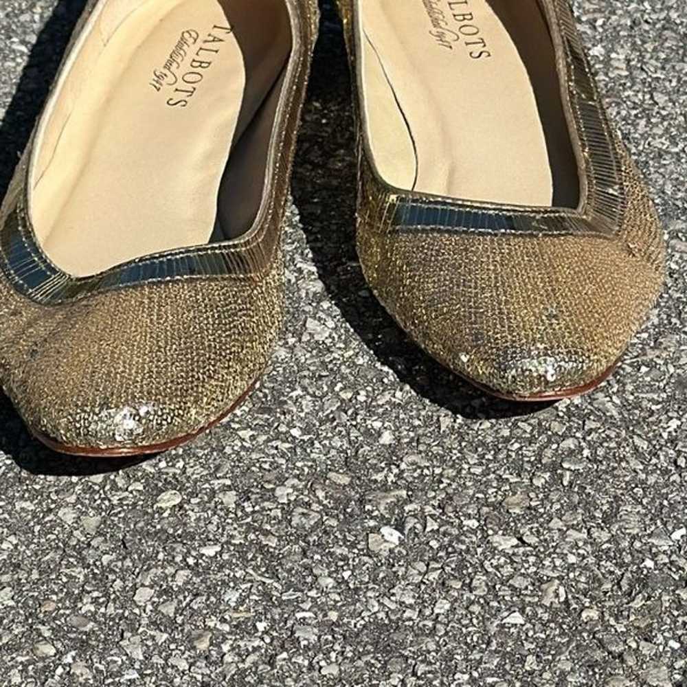 Talbots Gold Bling Slip-on Flats Size 7 1/2 - image 2