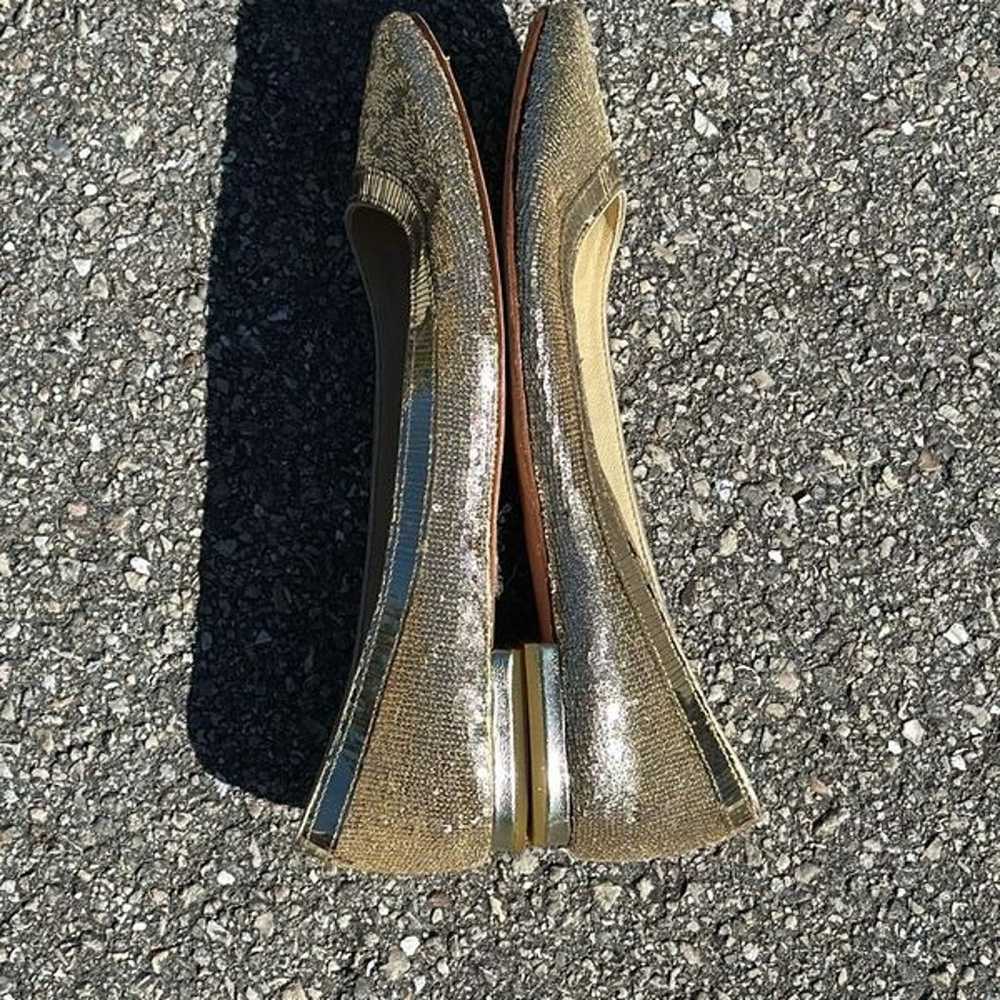 Talbots Gold Bling Slip-on Flats Size 7 1/2 - image 4