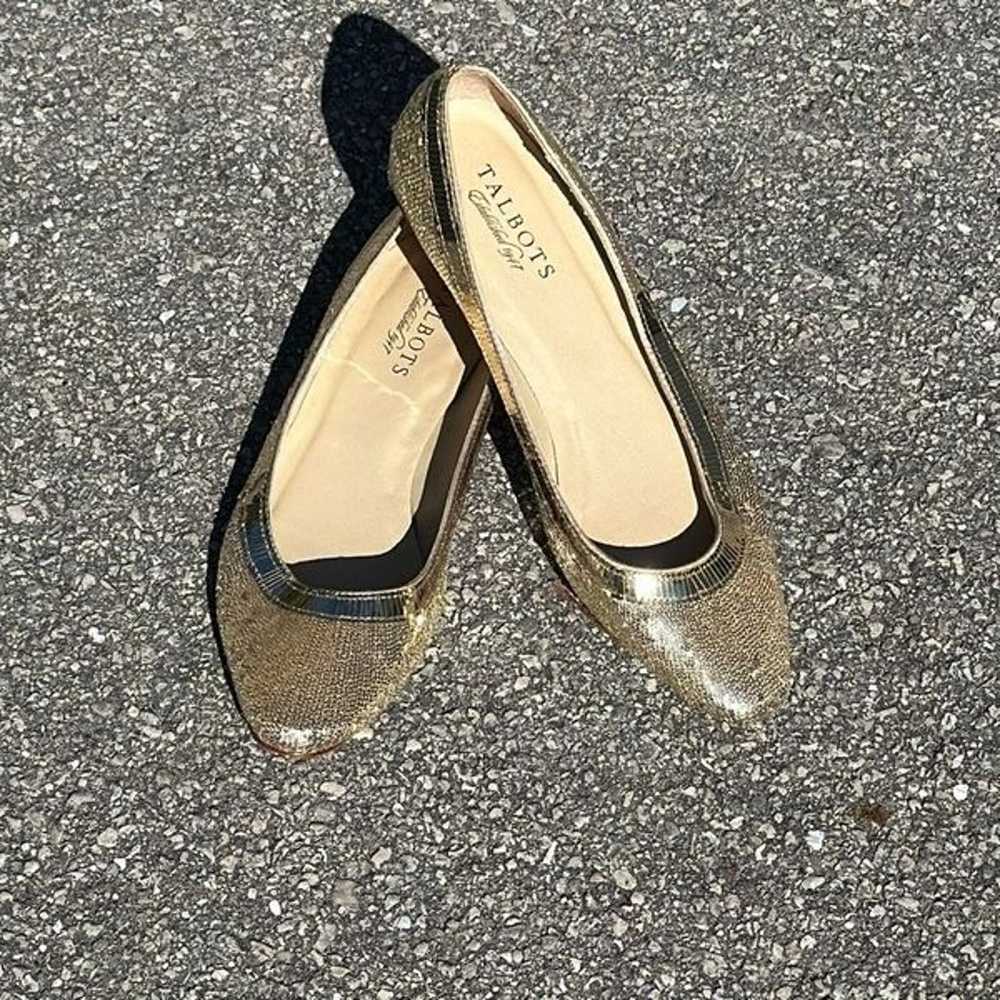 Talbots Gold Bling Slip-on Flats Size 7 1/2 - image 9