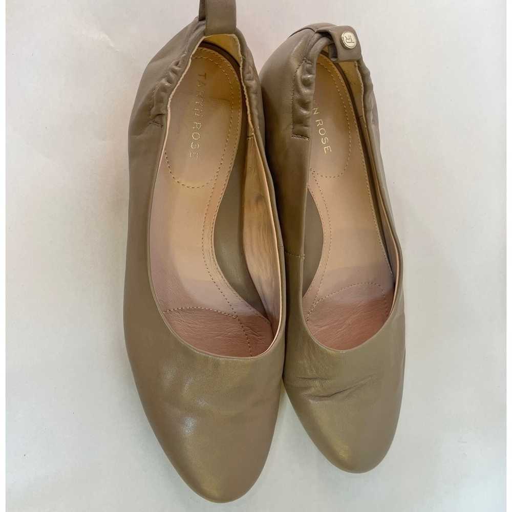 Taryn Rose Bess Leather Ballet Flats Taupe Size U… - image 8