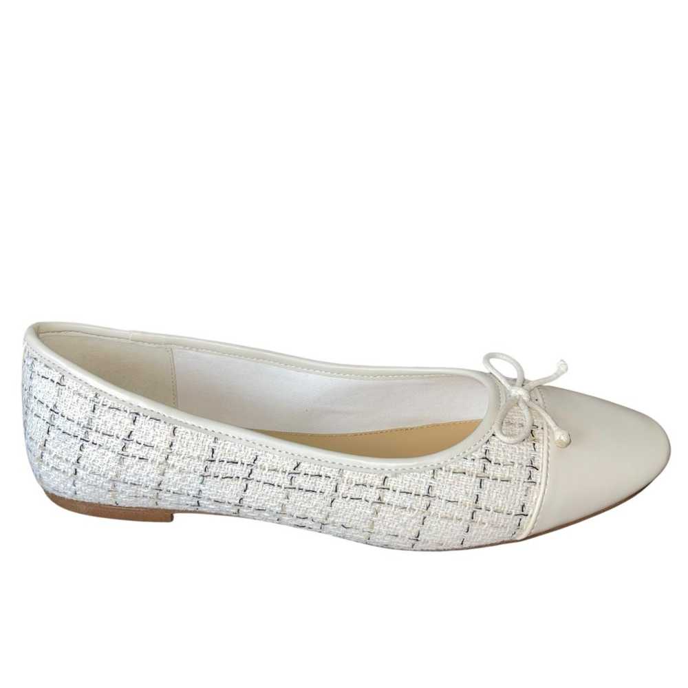 J.Crew Tweed Ballet Flats 9 Cream Plaid Casual Ca… - image 3