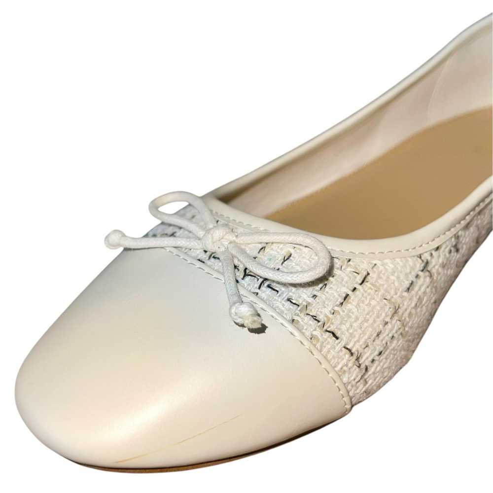 J.Crew Tweed Ballet Flats 9 Cream Plaid Casual Ca… - image 5