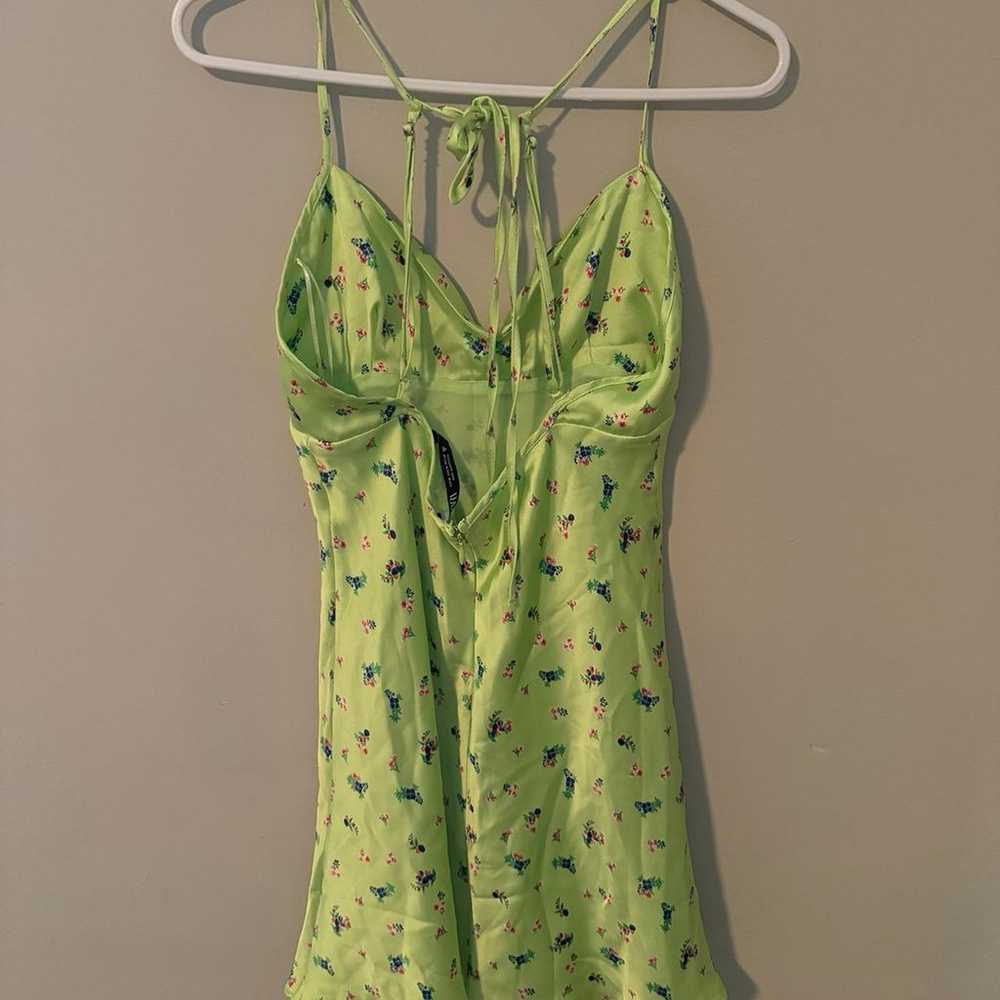 Zara SHORT SATIN DRESS - Light lime green size M - image 3