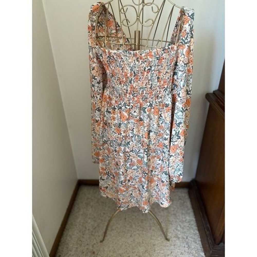 CUPSHE floral long sleeve smocked minidress XL - image 10