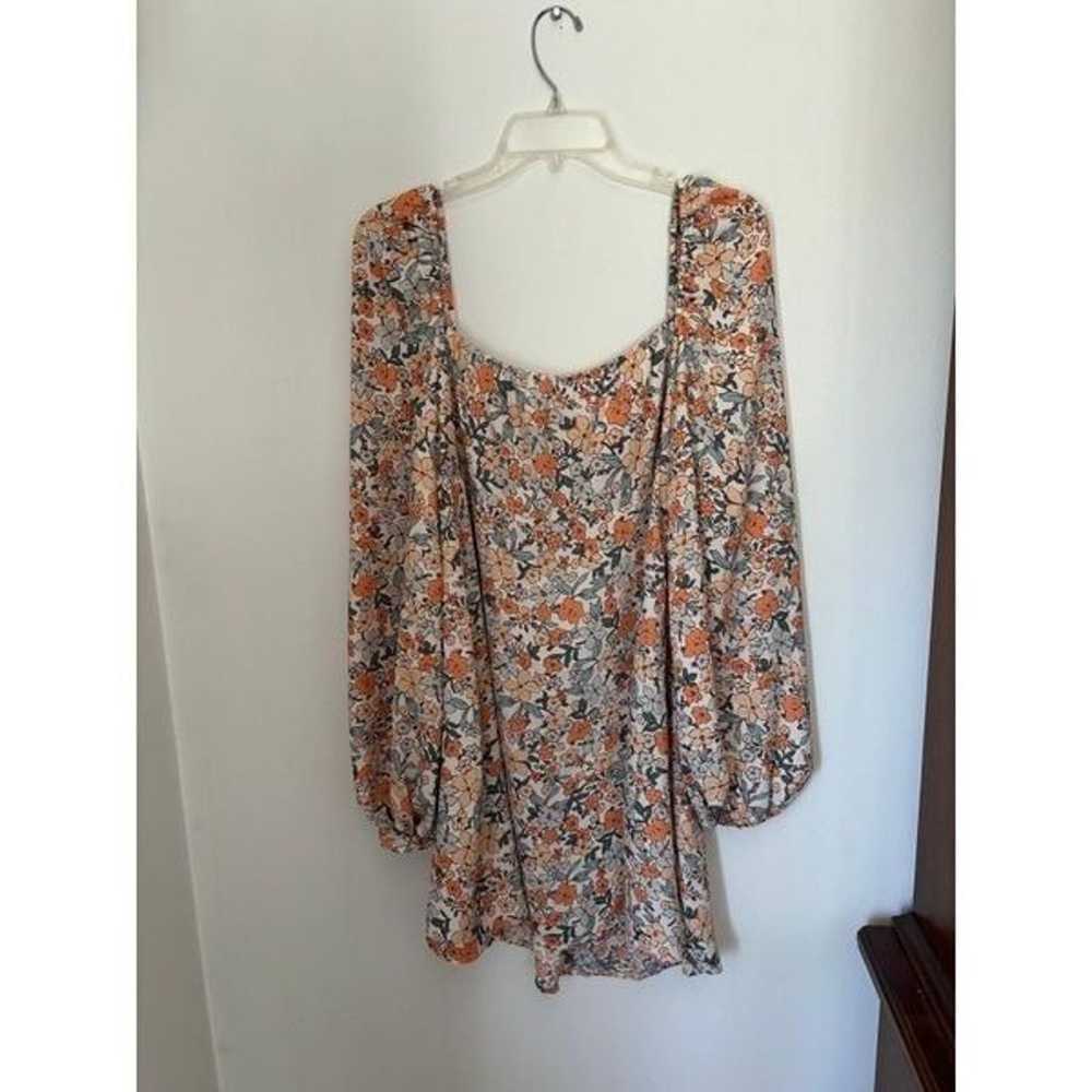 CUPSHE floral long sleeve smocked minidress XL - image 1