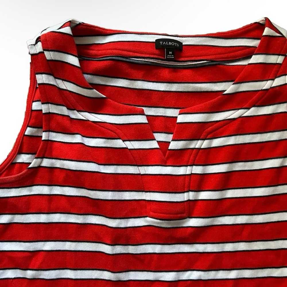 Women’s Talbots Striped Red White And Blue Tank T… - image 2