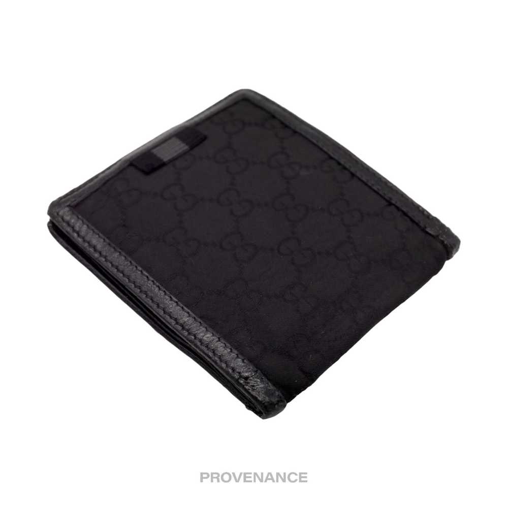 Gucci 🔴 Gucci Bifold Wallet with Web - Black Lea… - image 3