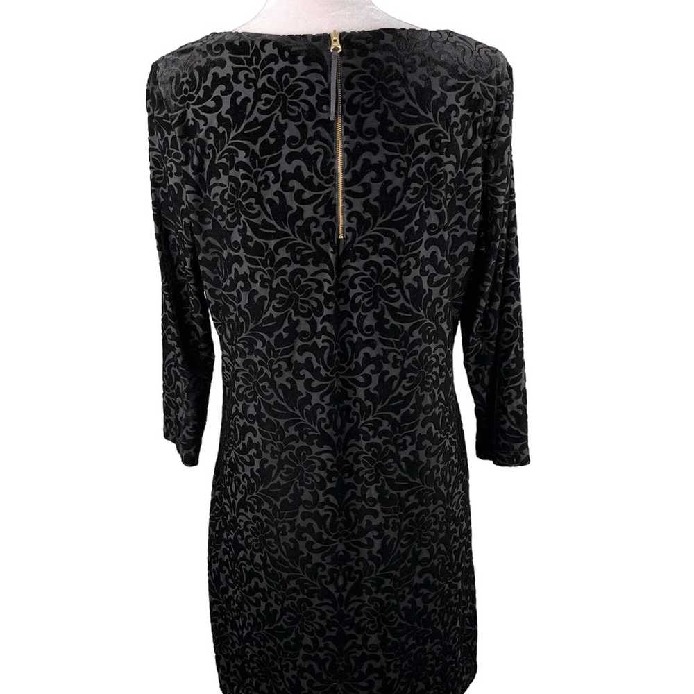 Adrienne Vittadini Dress Black Large Embossed Vel… - image 11