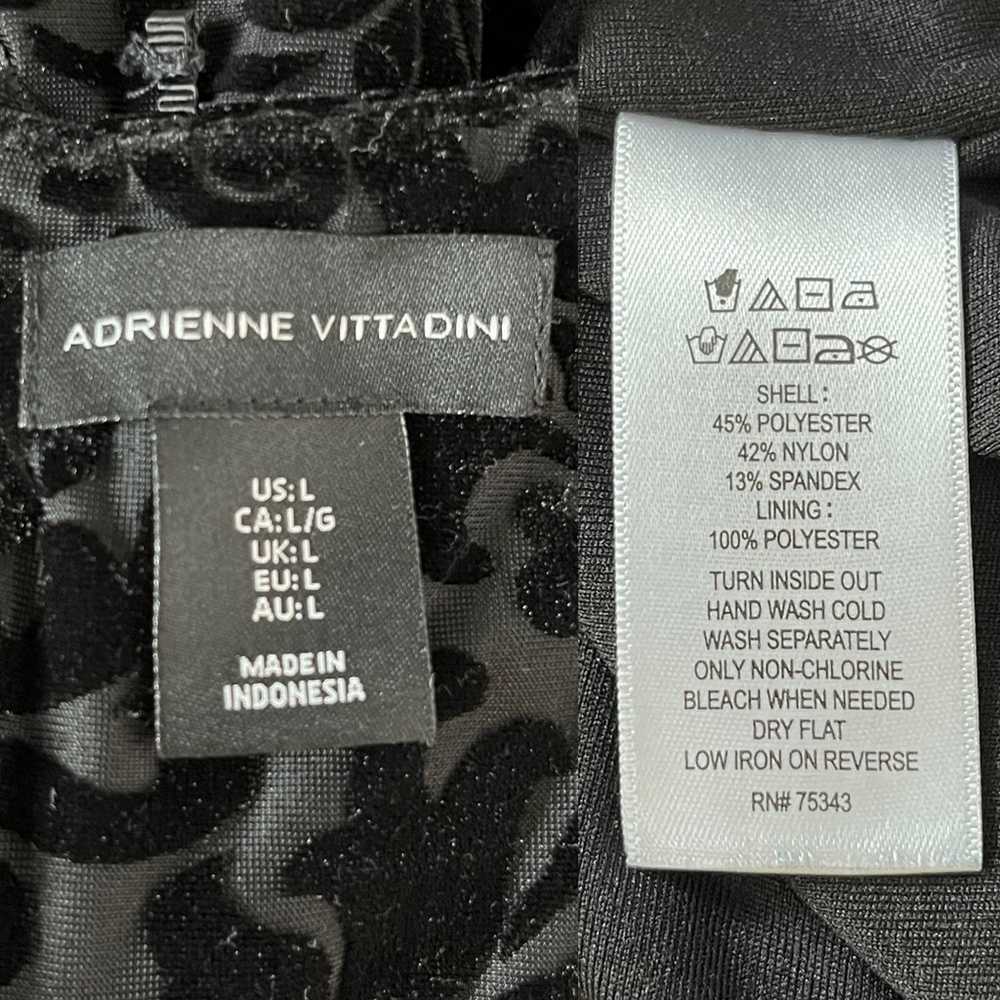 Adrienne Vittadini Dress Black Large Embossed Vel… - image 7