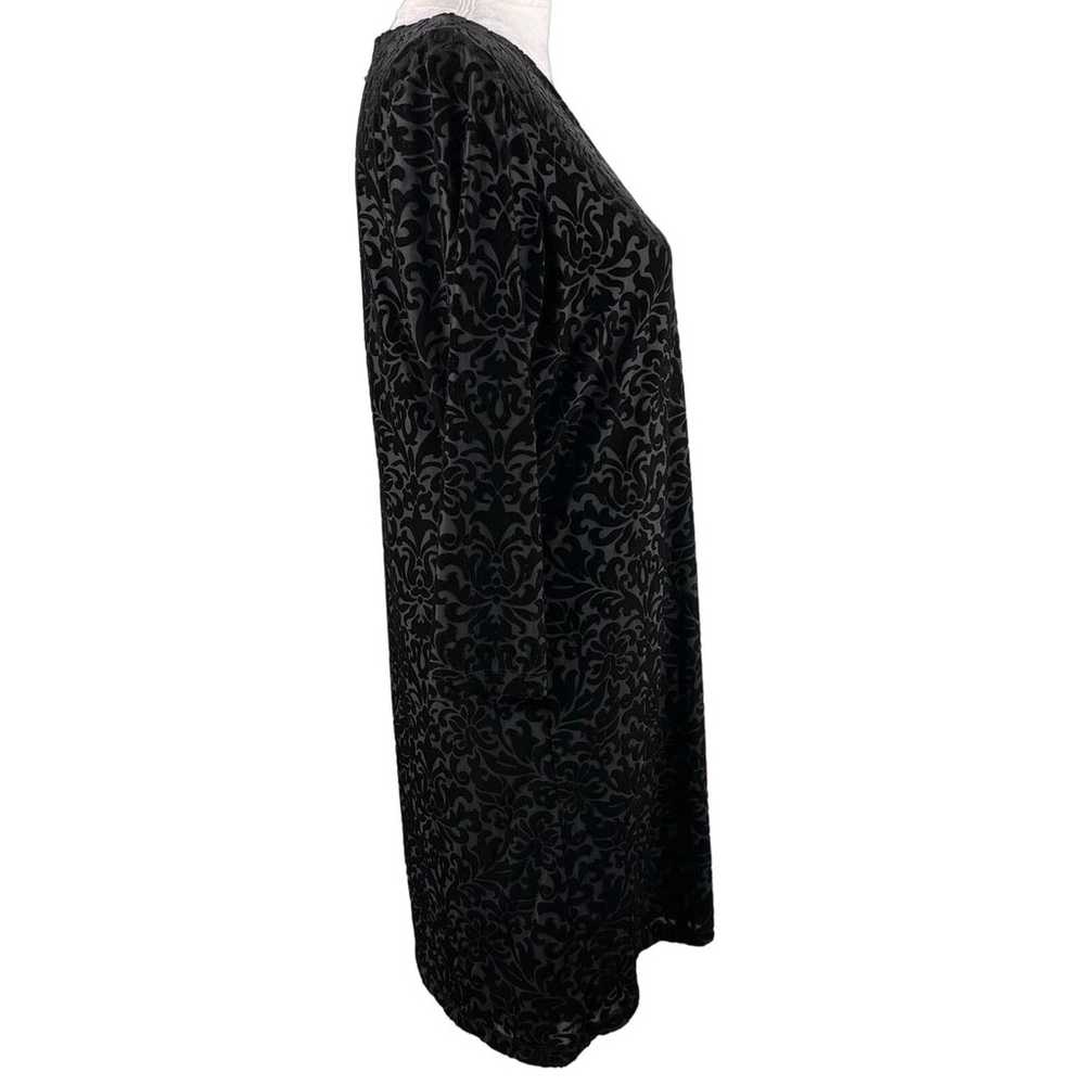 Adrienne Vittadini Dress Black Large Embossed Vel… - image 9