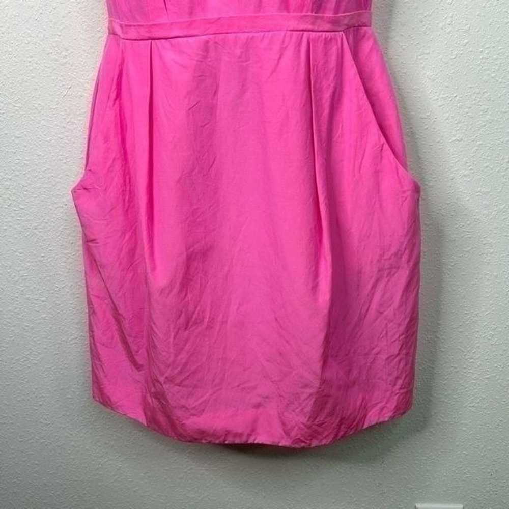 J Crew Silk Pink Barbiecore Babydoll Sheath Puff … - image 3