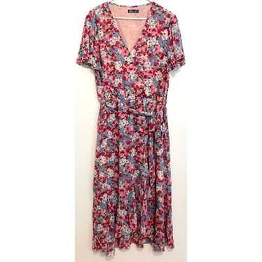 PRETTYGARDEN Floral Boho Dress Wrap V-Neck Short … - image 1