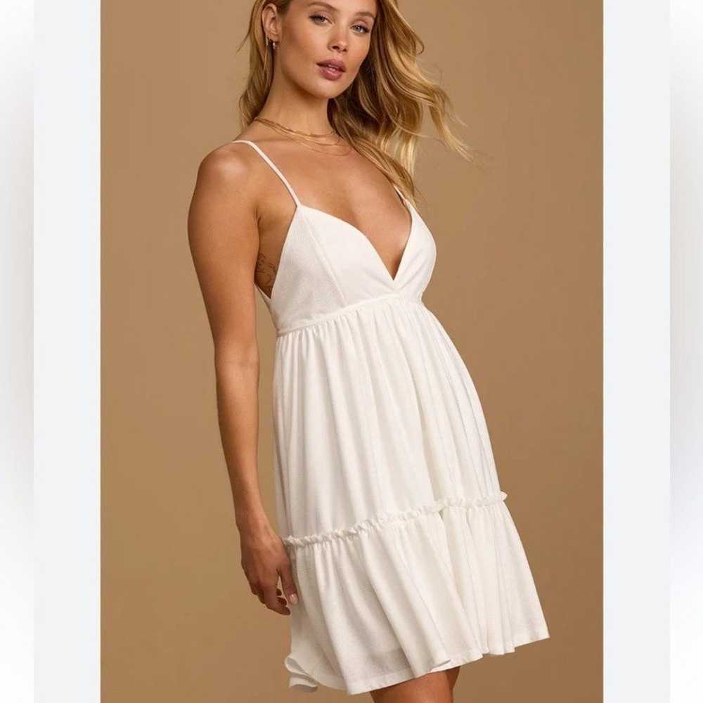 Lulu’s Day of Sunshine White Babydoll Mini Dress … - image 1