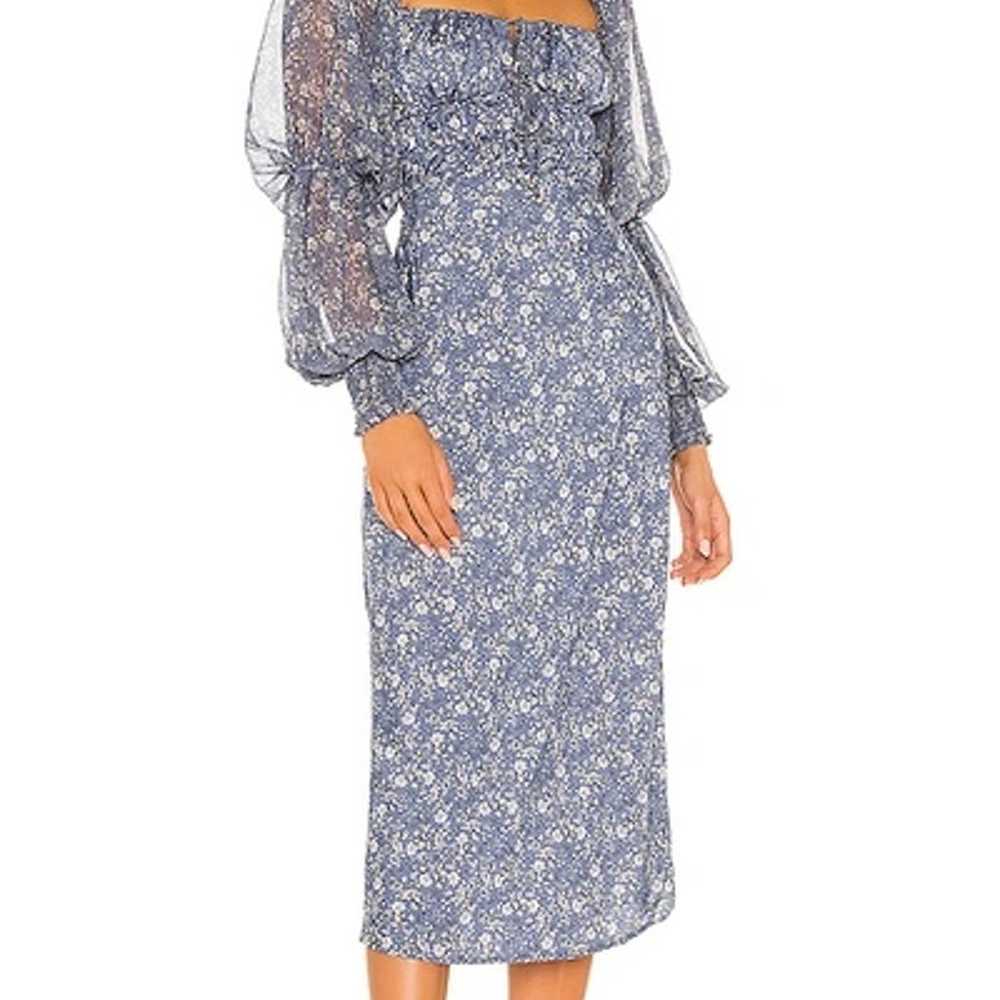 Free people aglow Floral midi dress blue size sma… - image 2