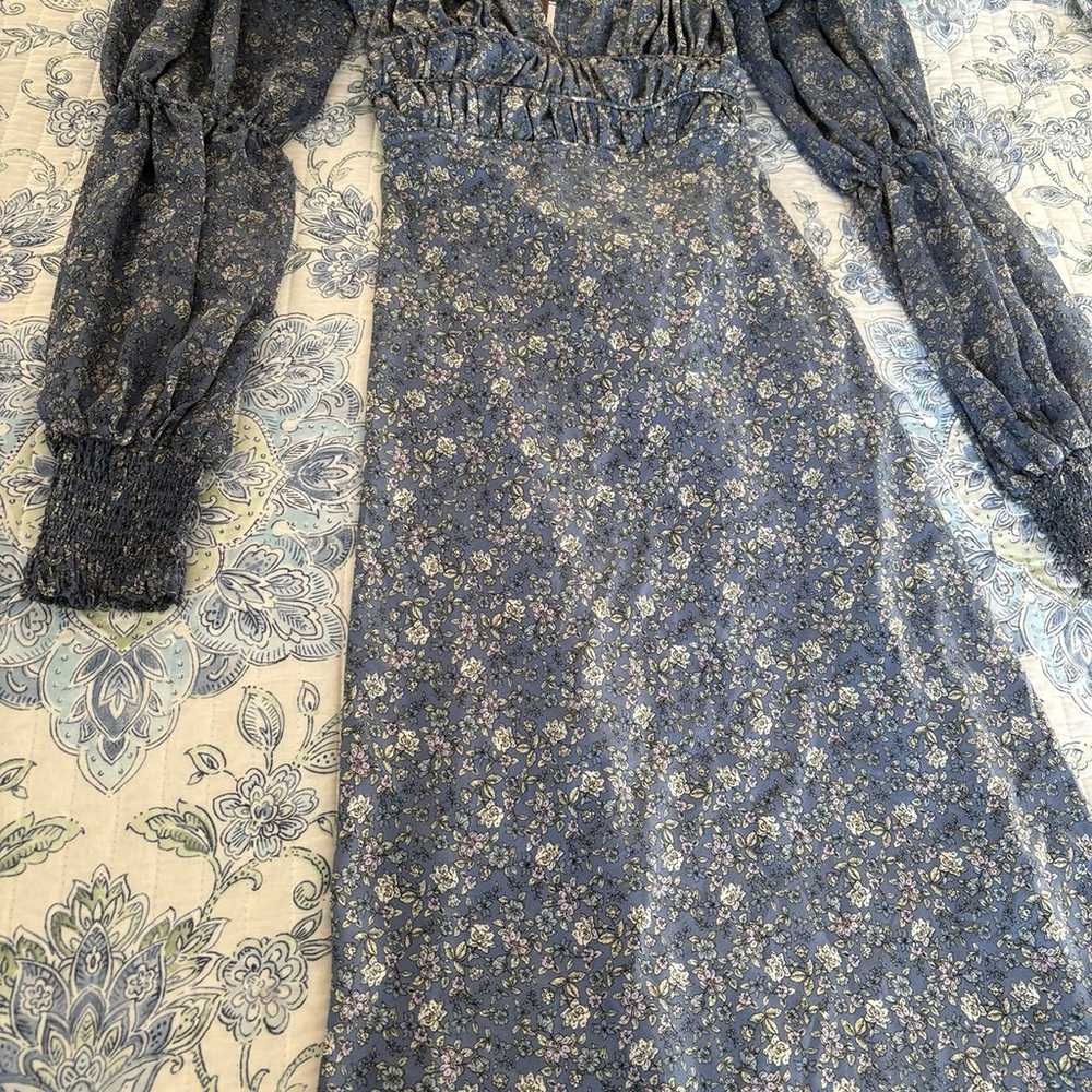 Free people aglow Floral midi dress blue size sma… - image 6