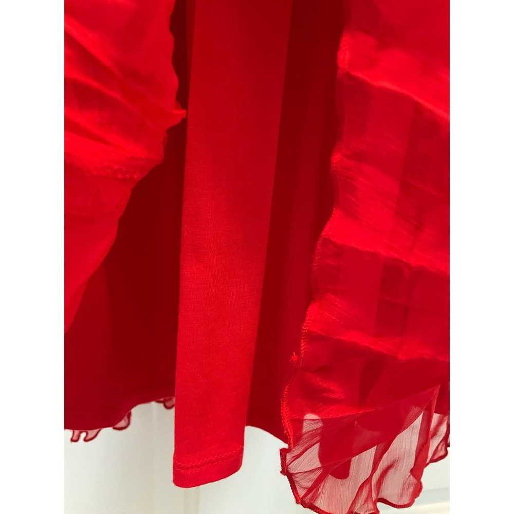 Matty M Red Crinkle Pleated Convertible Strapless… - image 10