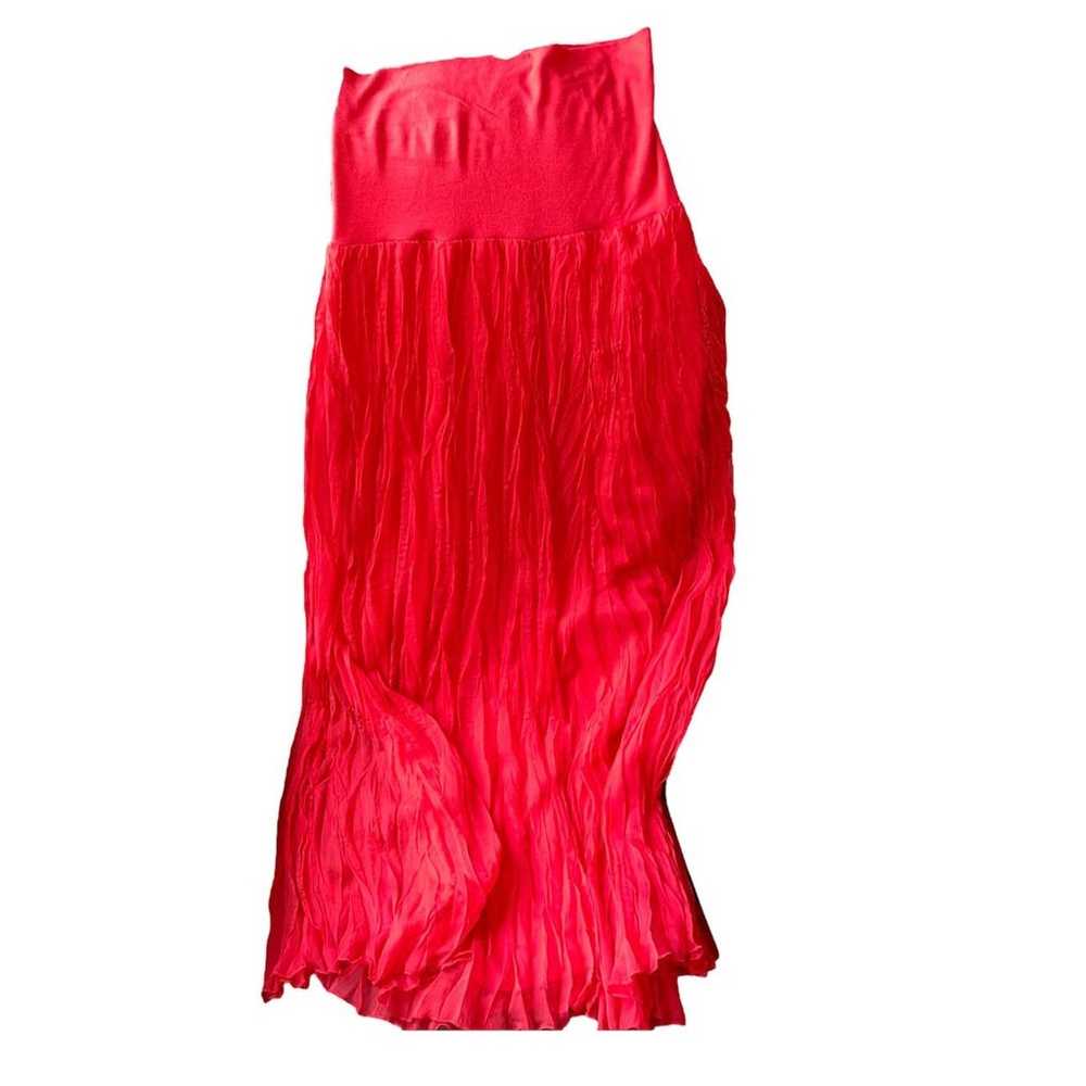 Matty M Red Crinkle Pleated Convertible Strapless… - image 5