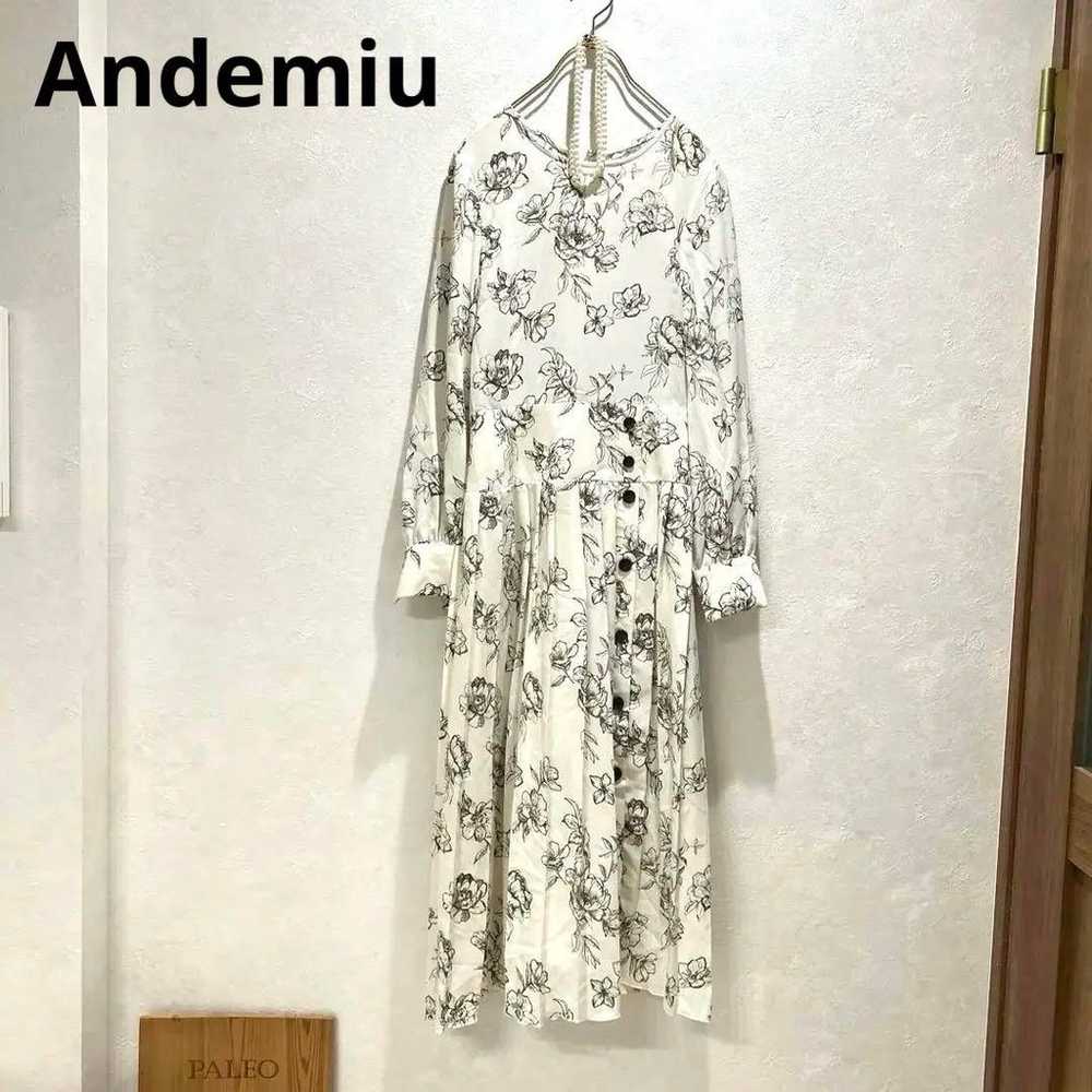 Andemiu Long Dress Long Sleeve Ivory Pleats Excel… - image 1