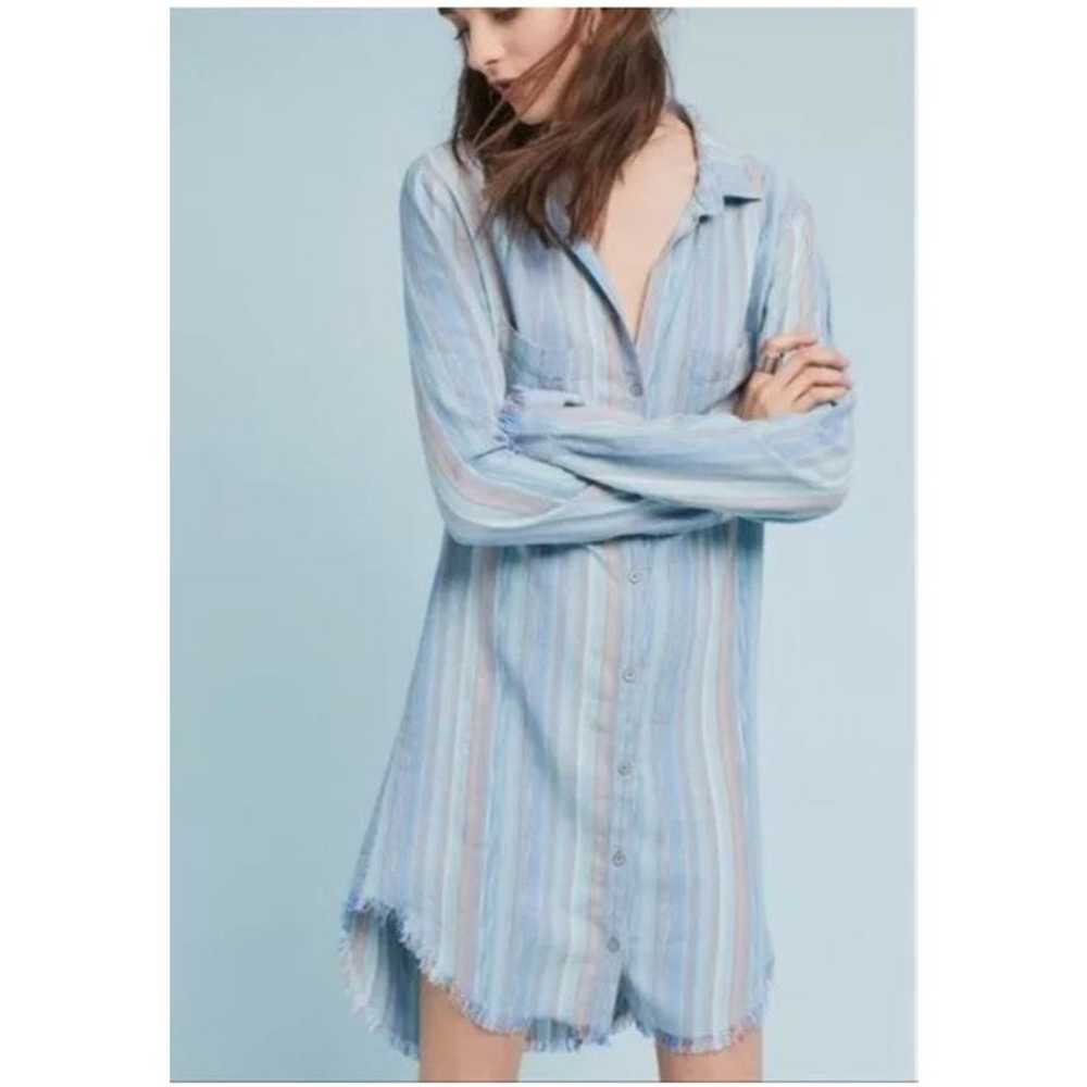 Chambray Striped Anthropologie Cloth & Stone Shir… - image 1