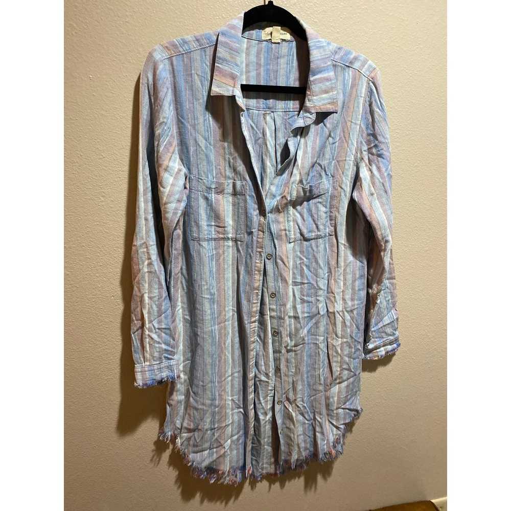 Chambray Striped Anthropologie Cloth & Stone Shir… - image 3