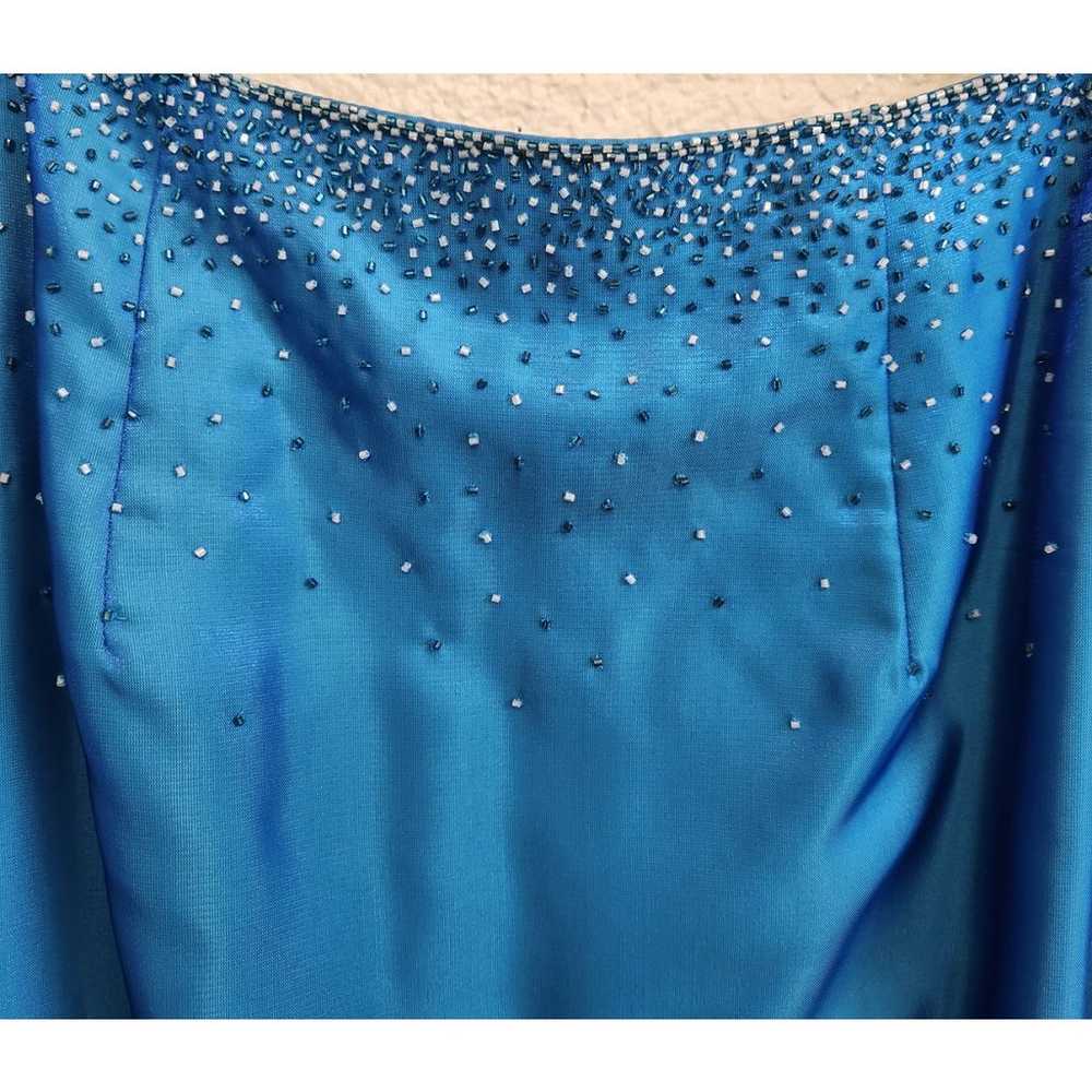 Blue 2 Piece Spaghetti Strap Beaded Top With Bead… - image 4