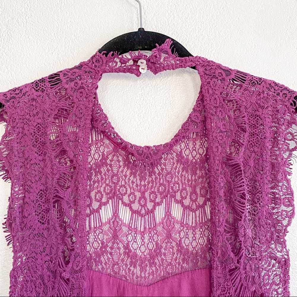 Free People Daydream Magenta Lace Mini Dress Size… - image 10